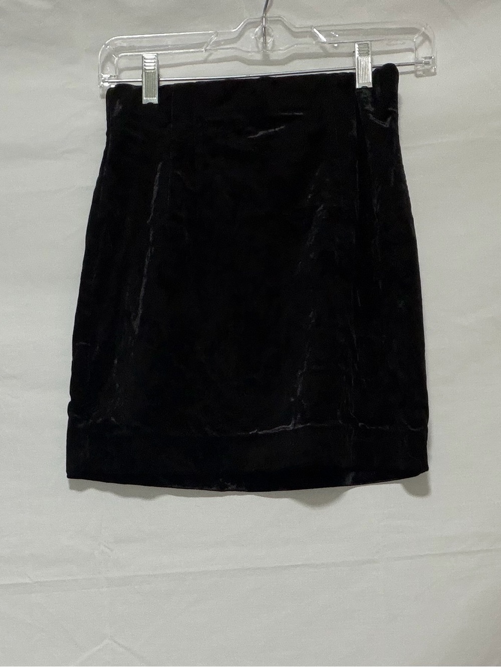 & Other Stories Black Velvet A-Line Mini Skirt